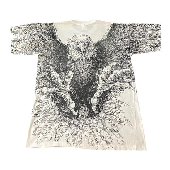 Vintage single stitch made in usa 1991 eagle art AOP tee - Picture 3 of 8